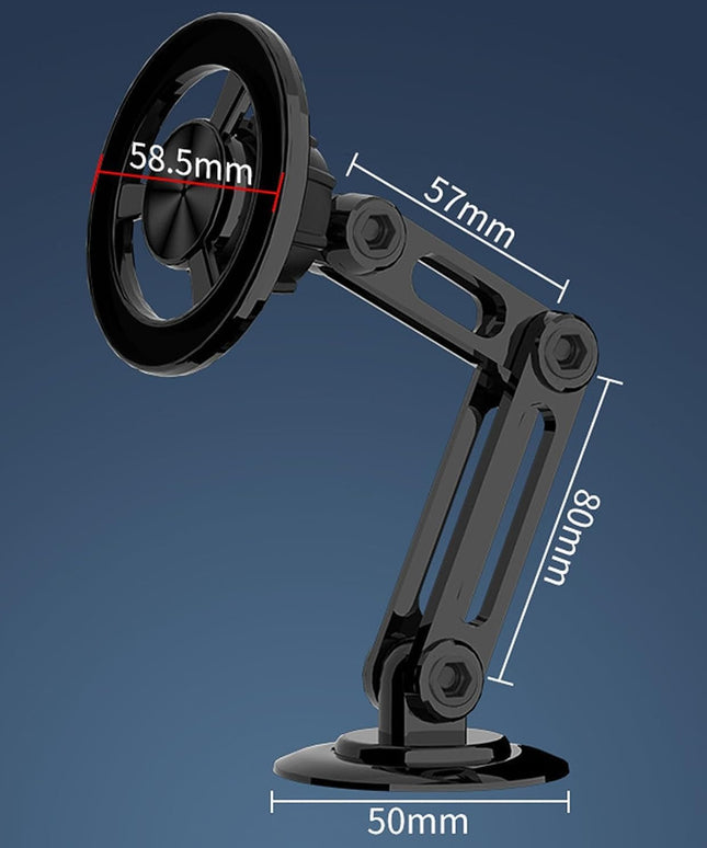 Universal 360° Pro - Car Phone Holder Magnetic Suction, Windshield Car Phone Holder Mount Dashboard/Suction Cup/Window, Hands-Free, Retractable, With Arm