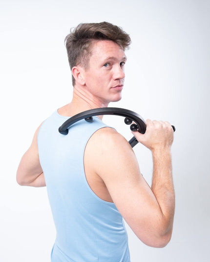 Body Back Buddy Classic - Trigger Point Massage Tool, Neck and Back Massager Handheld, Manual Self Massager, Massage Cane, Muscle Knot Remover with Instructions (Black Marbled)