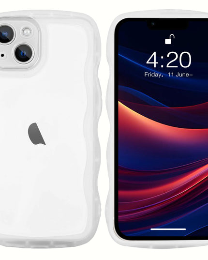 cute curly case wave frame shape for iPhone 15 plus