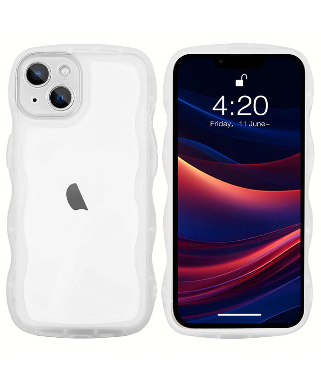 cute curly case wave frame shape for iPhone 15 plus