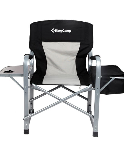 KingCamp Heavy Duty Camping Director Chair Outdoor Folding Chairs for Adults Oversized Camp Chair with Side Table, Cooler Bag, Padded Arms, for Fishing Sports Beach Picnic, Iron, Support 330lbs