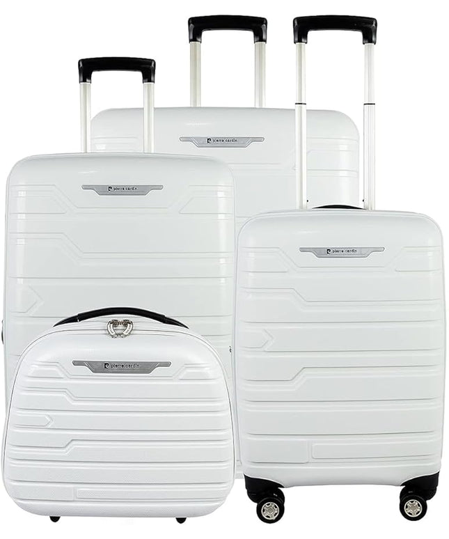 Pierre Cardin Wels UNBREAKABLE Luggage TSA Approved suitcase for travel (Set of 3, White)