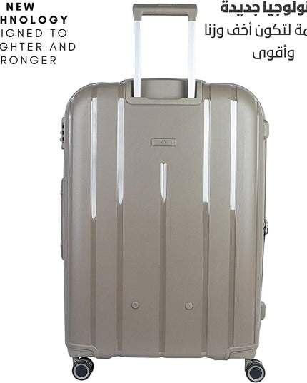 Sonada Unbreakable Luggage Unisex,Double Zipper,Expandable, TSA Lock With 4 Double Silent Wheels (Set of 4, Brown)