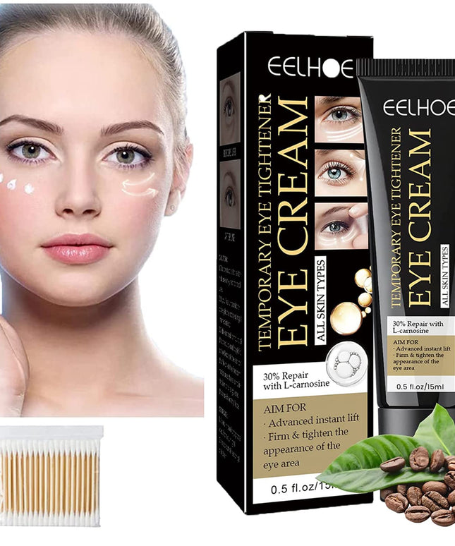 Eelhoe Instant Firming Eye Cream, Eelhoe Temporary Eye Tightener Eye Cream, Collagen Boost Anti Aging Eye Cream, Instant Reduces Under Eye Bags Dark Circles Fine Lines 15ML