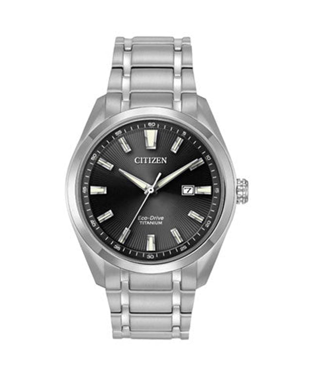 Citizen Titanium 42mm Men's Solar Powered Fashion Watch - Black/Silver