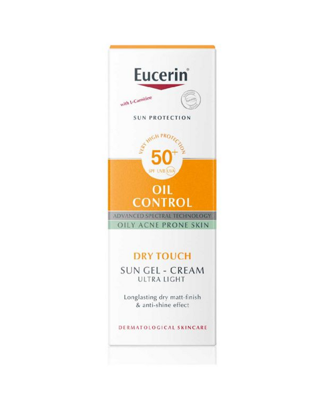 Eucerin Face Sunscreen Oil Control Gel-Cream Dry Touch, High UVA/UVB Protection, SPF 50+, Light Texture