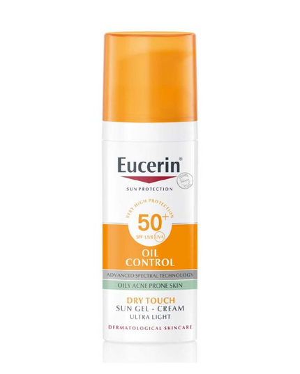 Eucerin Face Sunscreen Oil Control Gel-Cream Dry Touch, High UVA/UVB Protection, SPF 50+, Light Texture