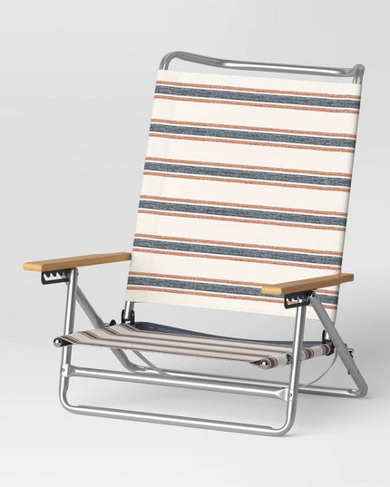 SEALED - 5 Position Beach Chair Striped - Cream - Threshold™