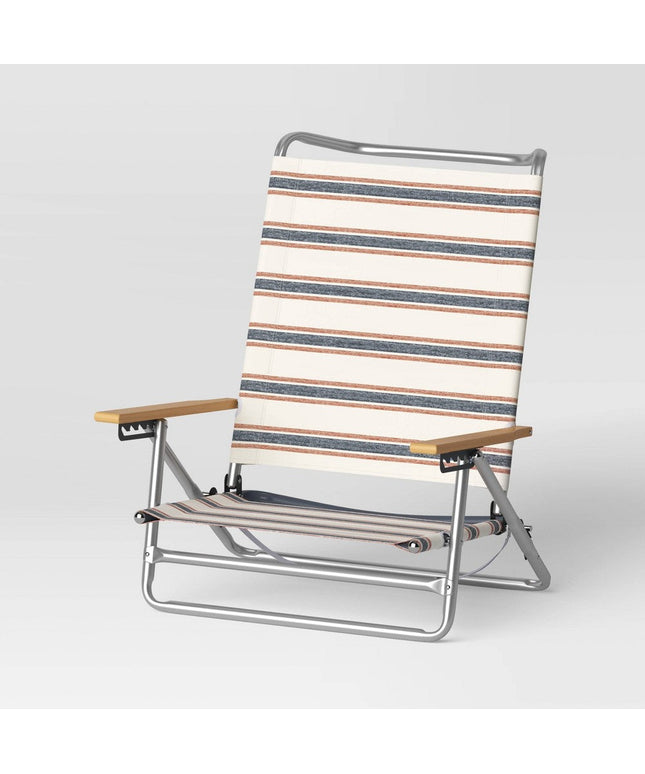 SEALED - 5 Position Beach Chair Striped - Cream - Threshold™