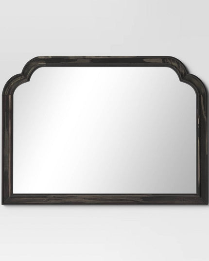 SEALED-92CM x 66CM French Country Mantle Wood Mirror Natural-Threshold™ (BLACK COLOR)