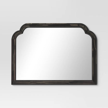 Sealed-92Cm X 66Cm French Country Mantle Wood Mirror Natural-Threshold™ (Black Color) (Open Box)