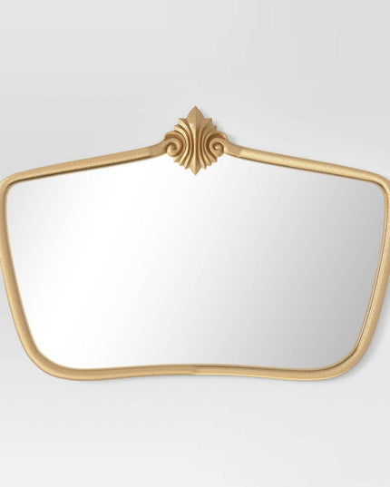 SEALED - 90 CM X 60 CM - Cast Decorative Metal Wall Mirror Gold - Threshold - D