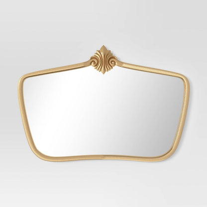 Sealed - 90 Cm X 60 Cm - Cast Decorative Metal Wall Mirror Gold - Threshold - D (Open Box)
