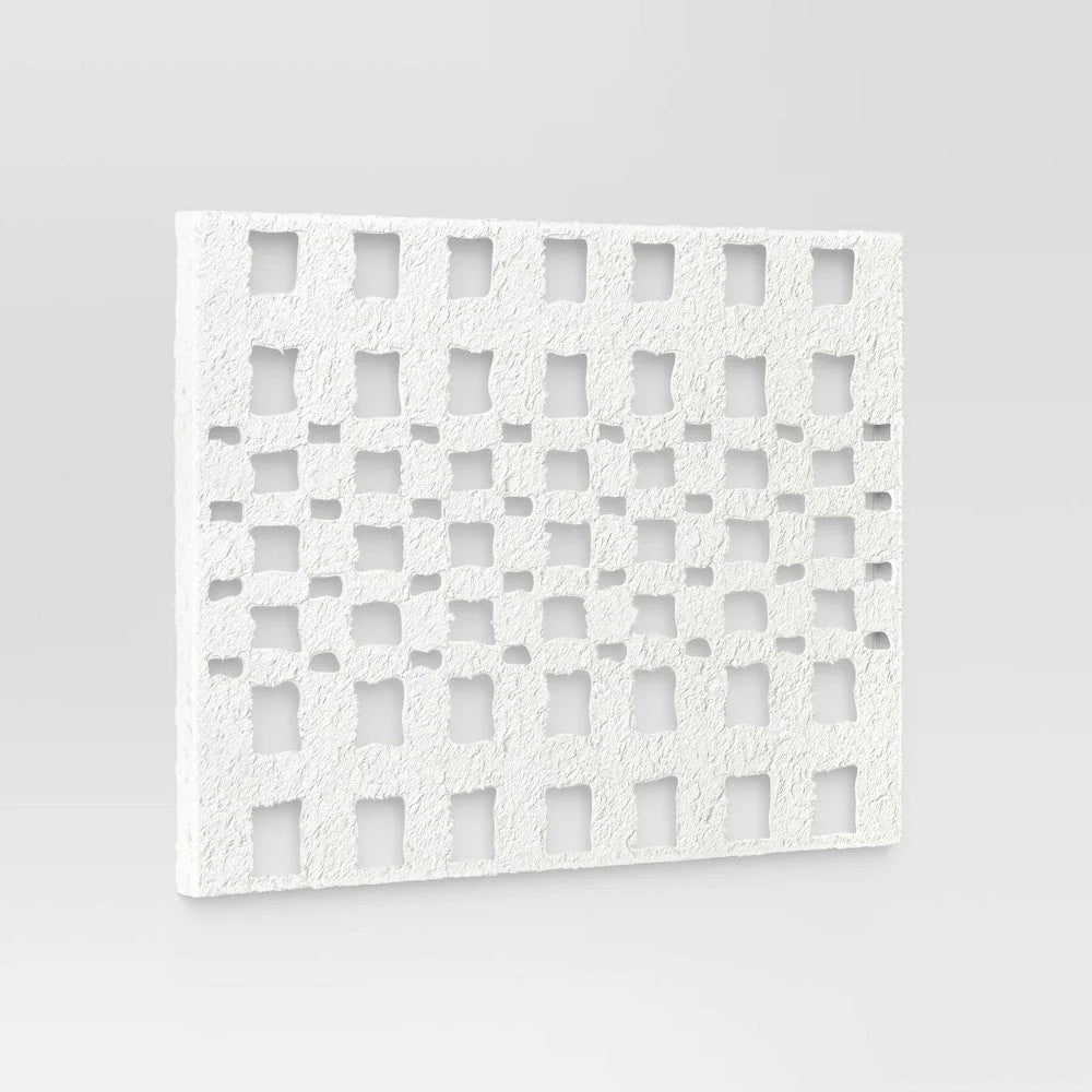 76 Cm X 56 Cm - Metal And Paper Pulp Geometric Wall Sculpture Off-White - Threshold™ (Open Box)