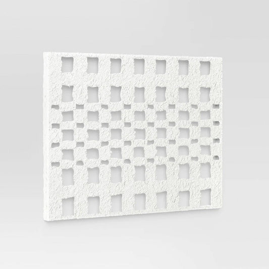 76 Cm X 56 Cm - Metal And Paper Pulp Geometric Wall Sculpture Off-White - Threshold™ (Open Box)