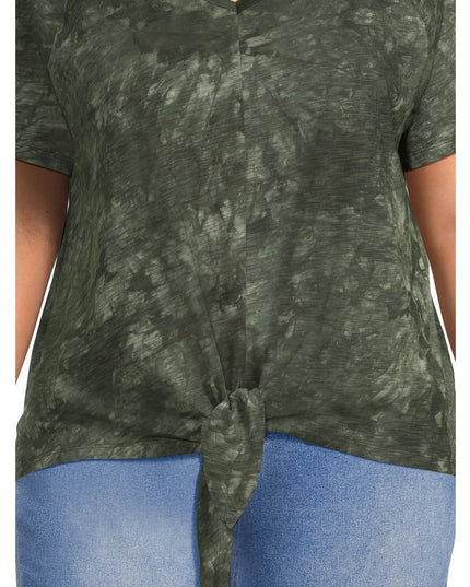 SIZE: 14T - Terra & Sky Women's Plus Size Raglan Sleeve Tie Front Tee, 2-Pack