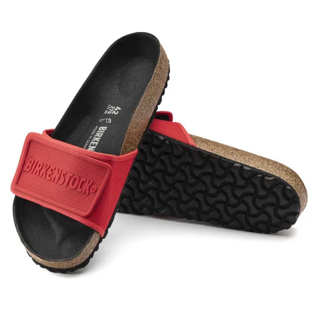 Birkenstock Adjustable Red Regular Fit Velcro Sliders ( Without Box )