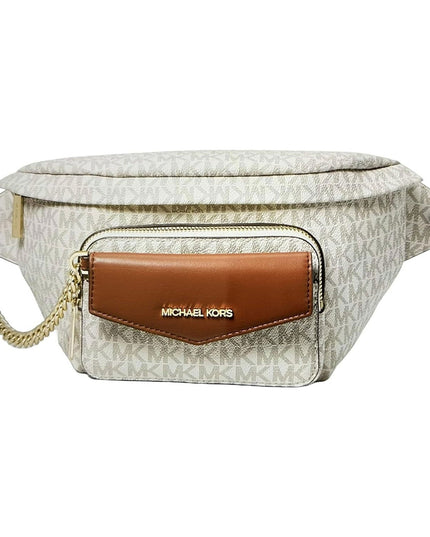 Michael Kors Maisie Large Vanilla Waistpack Card Case Fanny Pack Bag