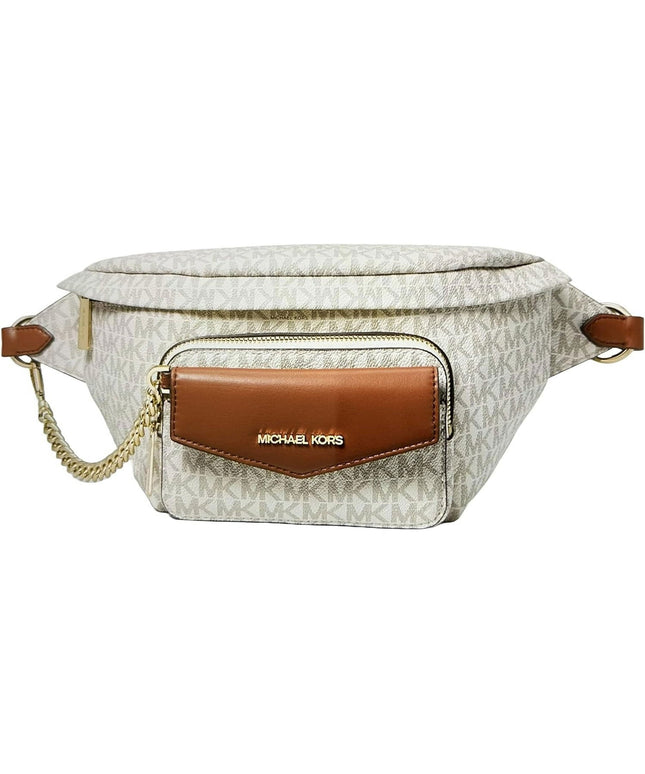 Michael Kors Maisie Large Vanilla Waistpack Card Case Fanny Pack Bag