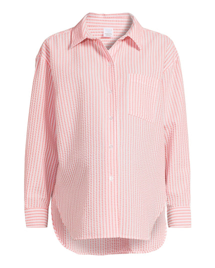 SIZE: S - Time and Tru Women's Maternity Woven Button Up Top