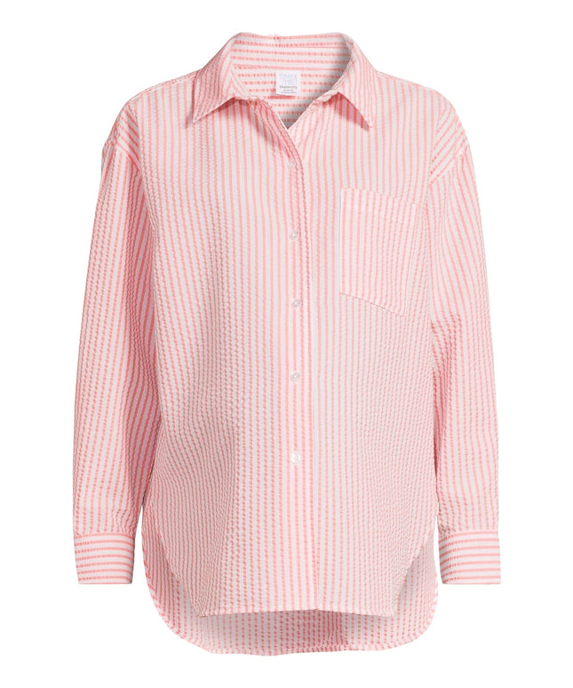 SIZE: S - Time and Tru Women's Maternity Woven Button Up Top