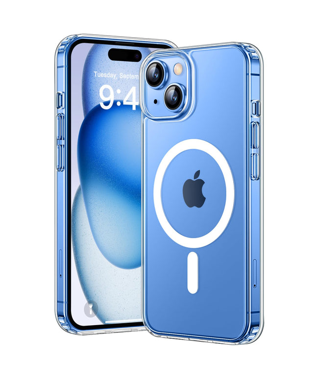 CANSHN Magnetic Designed for iPhone 15 Case Clear, Compatible with MagSafe Wireless Charging [Not Yellowing & MIL-Grade Drop Tested] Phone Cases for iPhone 15 with Shockproof Bumper  (Clear)