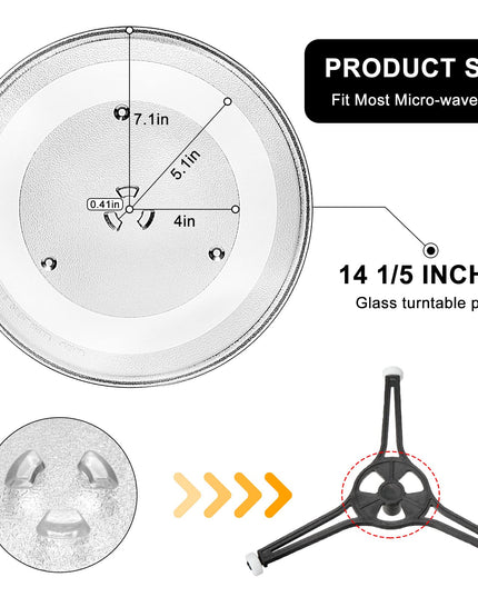 36 cm WB49X10063 Microwave Glass Plate Replacement by AMI PARTS for G.E Microwave