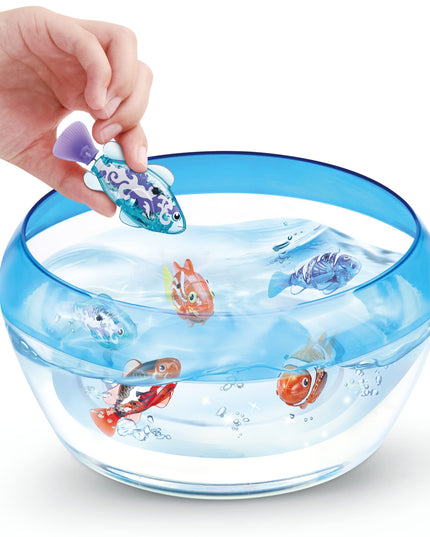 Robo Alive Robo Fish Series 2 (Teal + Orange 2 Pack) by ZURU Robotic Swimming Fish Water Activated, Changes Color, Comes with Batteries, Amazon Exclusive - Teal + Orange (2 Pack), 7165E