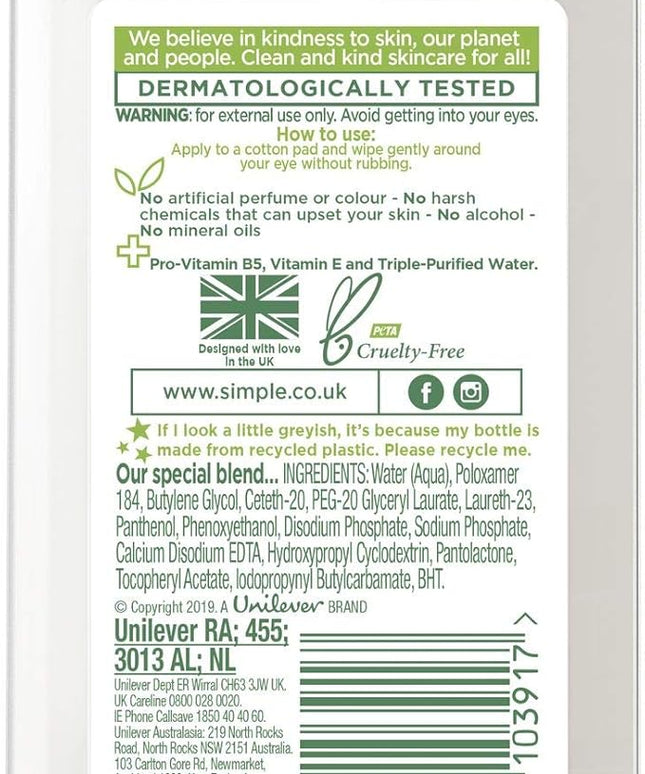 Simple Kind to Eyes Eye Make-Up Remover | 125ml