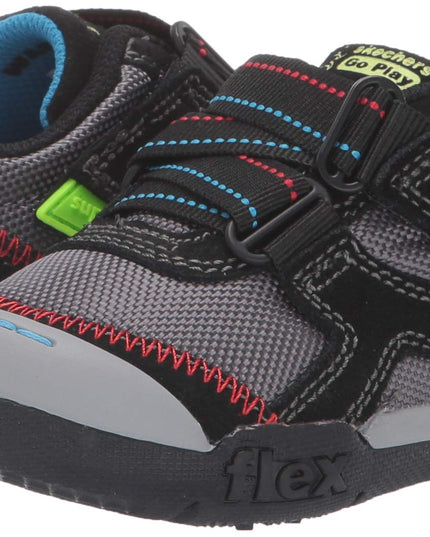 skecher Kids' Flex Play-Easy Pick Sneaker gray and black