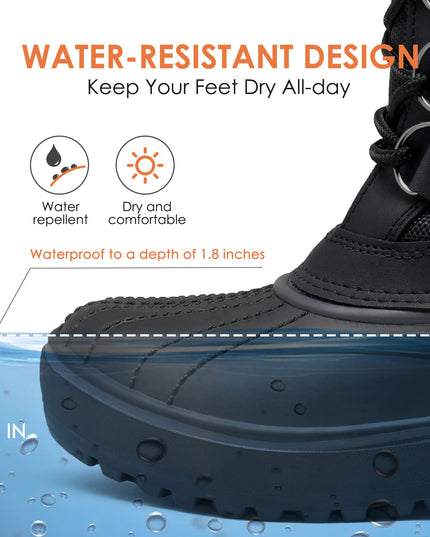 SIZE 38: DREAM PAIRS Women's Warm Faux Fur Lined Mid-Calf Winter Snow Boots