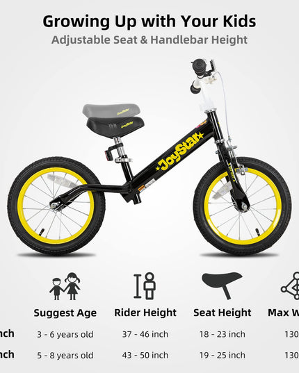 JOYSTAR 16 Inch Balance Bike for Big Kids 5 to 8 Years Old with Adjustable Seat, No Pedal Training Bicycle