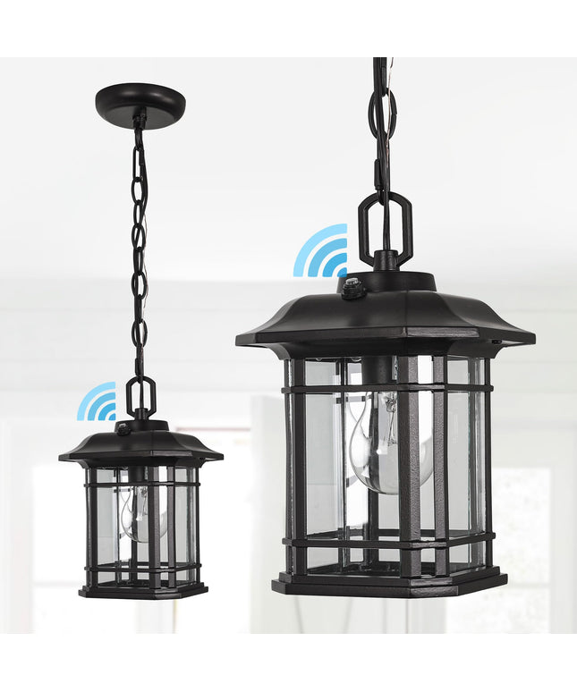 WJShome Outdoor Pendant Lights for Porch, with Dusk to Dawn Sensor