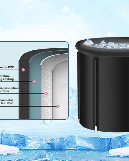ice bath tub for athletes, Multi-Layer Portable cold Plunge Tub, Sport Recovery Cold Bath, Ice Bath Tubs cold pack, Foldable Cold Bath Tub with Cover?85 Gallon?model L?30”*30”*30”? Model L (30"*30"*30")