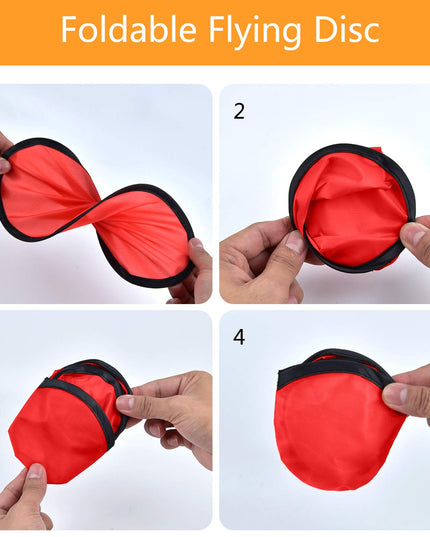 Mototo 30 Pieces Foldable Flying Disc Fans with Bag Folding Pocket Toy Set for Kids Fun Birthday Party Favors Summer Outdoor Activity Game Halloween Christmas, 5 Colors (10 inches)