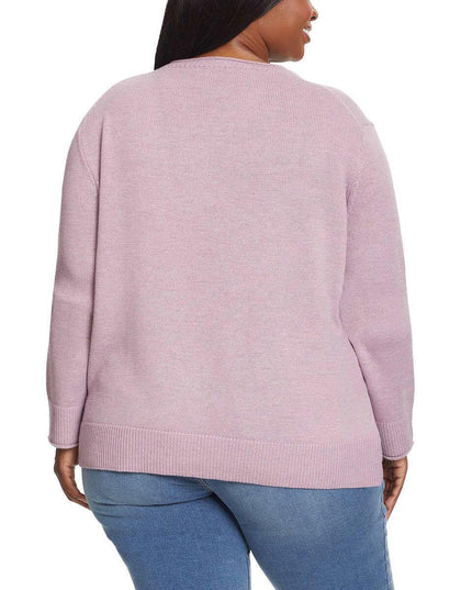 SIZE: L - Ella Moss Women's Crewneck Pullover Sweater (US, Alpha, Small, Regular, Regular, Purple)