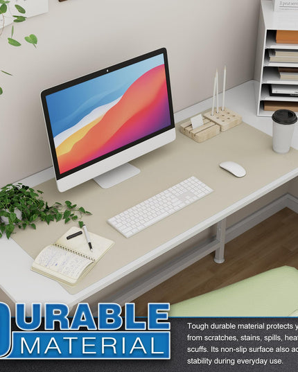 K KNODEL Large Desk Mat, Office Desk Pad, Computer Desk Mat, Laptop Mat for Desk, Desk Protecor Mat, Desktop Mat, Desk Writing Pad, Desk Blotter Pad, Desk Cover Mat (47.2"x23.6", Ivory Cream)