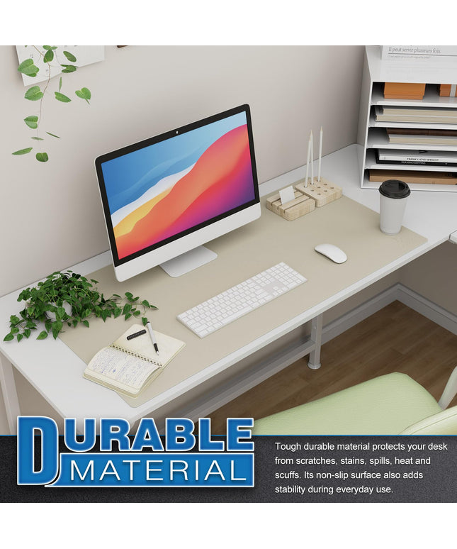 K KNODEL Large Desk Mat, Office Desk Pad, Computer Desk Mat, Laptop Mat for Desk, Desk Protecor Mat, Desktop Mat, Desk Writing Pad, Desk Blotter Pad, Desk Cover Mat (47.2"x23.6", Ivory Cream)
