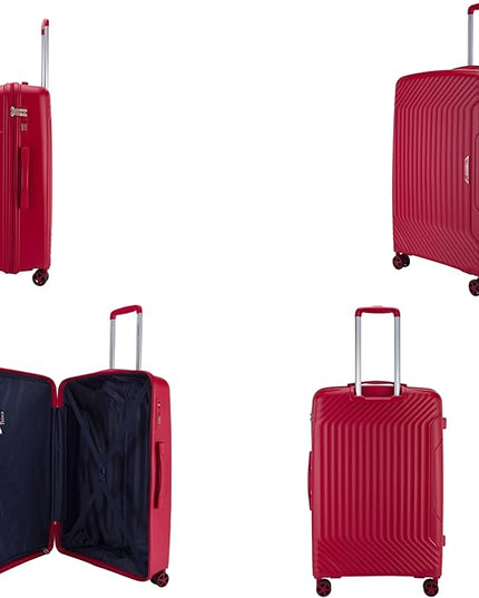 Prince Luggage Set of 3 Unbreakable Luggage with 4 Spinner Wheels, Luggage for Travel Light Weight Anti-Theft Lock,Size 20 24 28 Inch Red