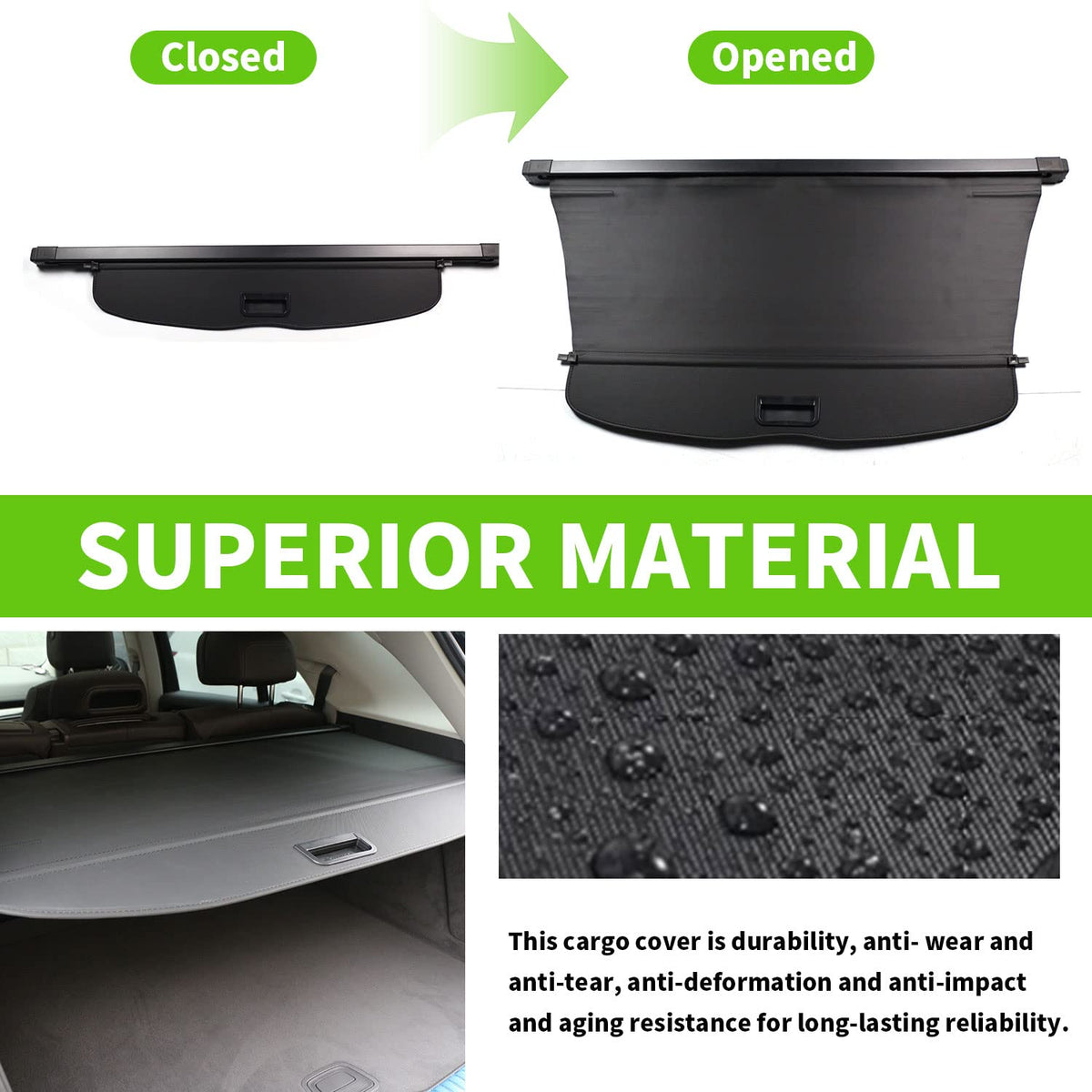 Cargo Cover For 2023 Honda Crv 2024 Accessories Rear Trunk Cover Trunk Security Cover Shielding Shade Car Accessory, Black