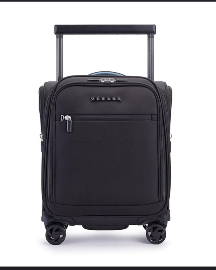 Verage Carry On Luggage with Wheels, 16 Inch Underseat Spinner Luggage Pro, Underseat Personal Item Travel Bag for Men and Women, Carry On Bags for Airplanes, Black