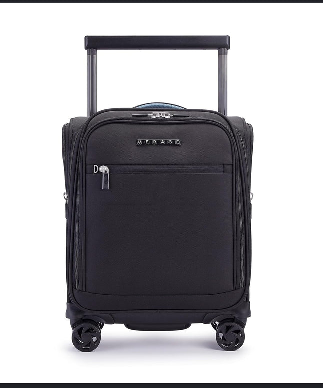 Verage Carry On Luggage with Wheels, 16 Inch Underseat Spinner Luggage Pro, Underseat Personal Item Travel Bag for Men and Women, Carry On Bags for Airplanes, Black