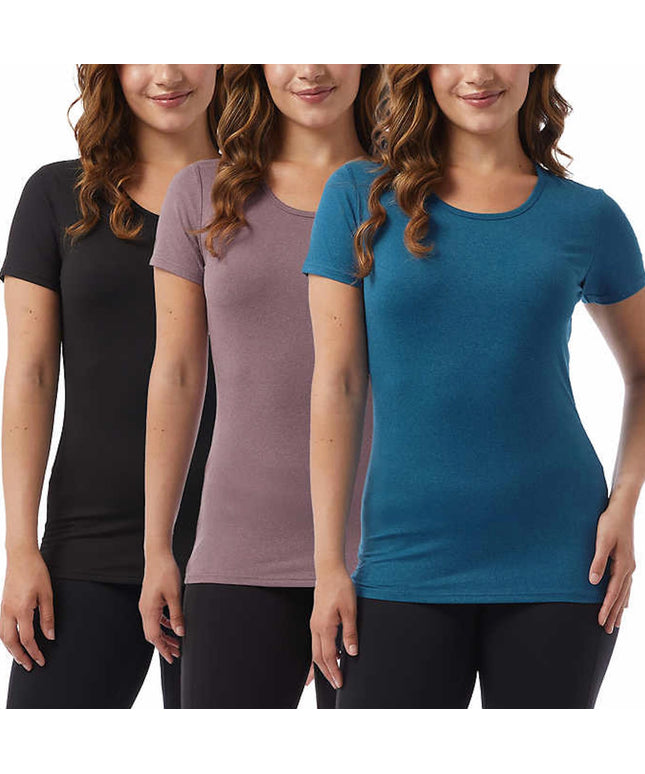 SIZE: XL - 32 Degrees Ladies' Cool Tee, Short Sleeve Scoop Neck, 3-Pack