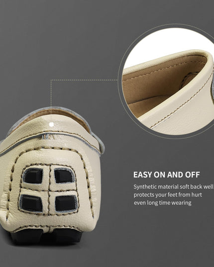 SIZE: 38.5 - Artisure Women's Classic Genuine Leather Penny Loafers Driving Moccasins Casual Slip On Boat Shoes Fashion Comfort Flats