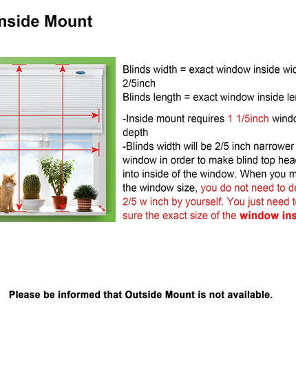 LazBlinds Cordless Cellular Shades No Tools No Drill Blackout Cellular Blinds for Window Size 162 cm (L) x 67 cm (W), Soft Cream