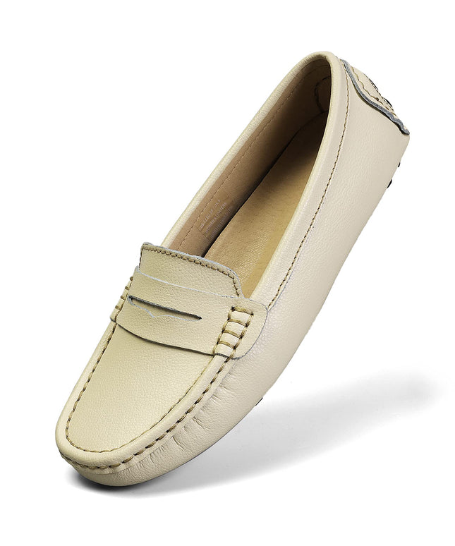 SIZE: 38.5 - Artisure Women's Classic Genuine Leather Penny Loafers Driving Moccasins Casual Slip On Boat Shoes Fashion Comfort Flats