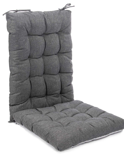 Rocking Chair Cushion Comfortable Tufted Seating Pads Non-Skid Backed Set of Cushion Back and Seat Bottom for Porch Rocker Outdoor Indoor Office Dining Chairs (24"x17" Back, 17"x17" seat, Dark Grey)