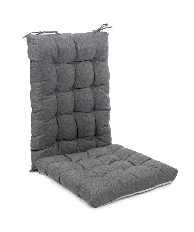 Rocking Chair Cushion Comfortable Tufted Seating Pads Non-Skid Backed Set of Cushion Back and Seat Bottom for Porch Rocker Outdoor Indoor Office Dining Chairs (24"x17" Back, 17"x17" seat, Dark Grey)