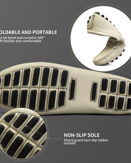 SIZE: 38.5 - Artisure Women's Classic Genuine Leather Penny Loafers Driving Moccasins Casual Slip On Boat Shoes Fashion Comfort Flats