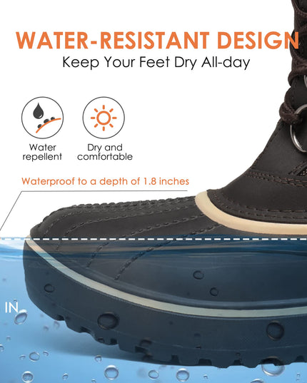 SIZE 38: DREAM PAIRS Women's Warm Faux Fur Lined Mid-Calf Winter Snow Boots